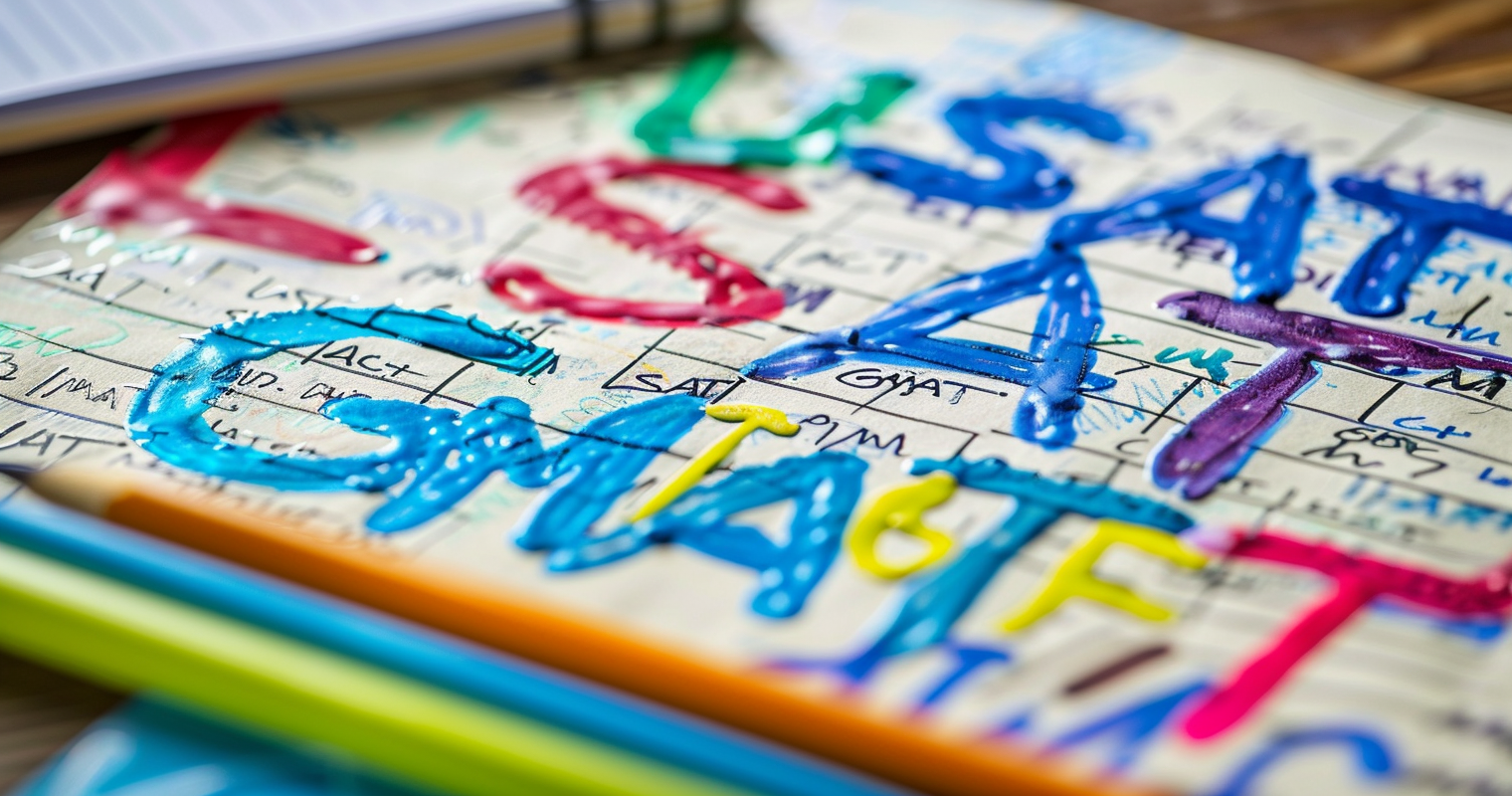 test accommodations for students with disabilities - multi-color list of standardized tests, including SAT, LSAT, GMAT