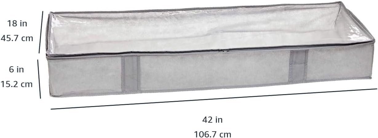 Amazon Basics storage bag zipper and handle detail