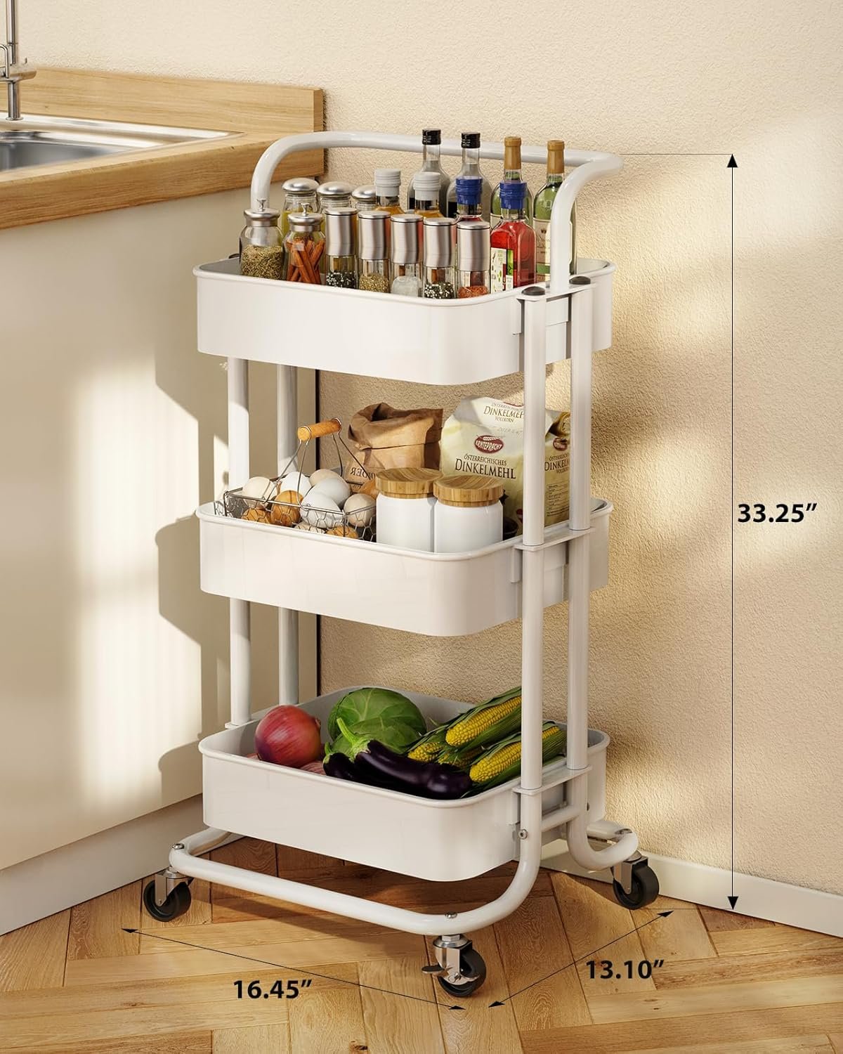 Pipishell cart loaded with bathroom essentials and toiletries