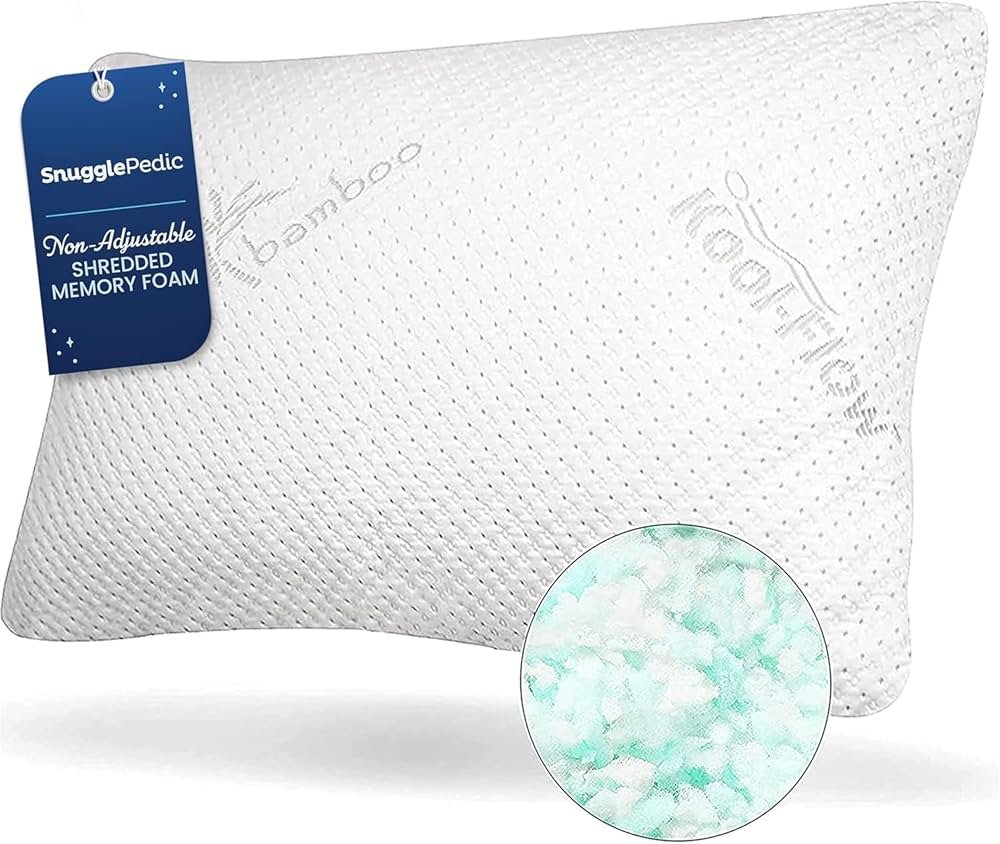 Snuggle-Pedic Shredded Memory Foam Pillow for college dorm beds