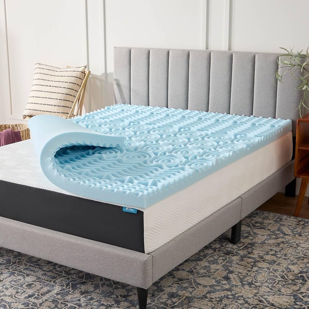 Lucid gel memory foam topper cooling ventilation design