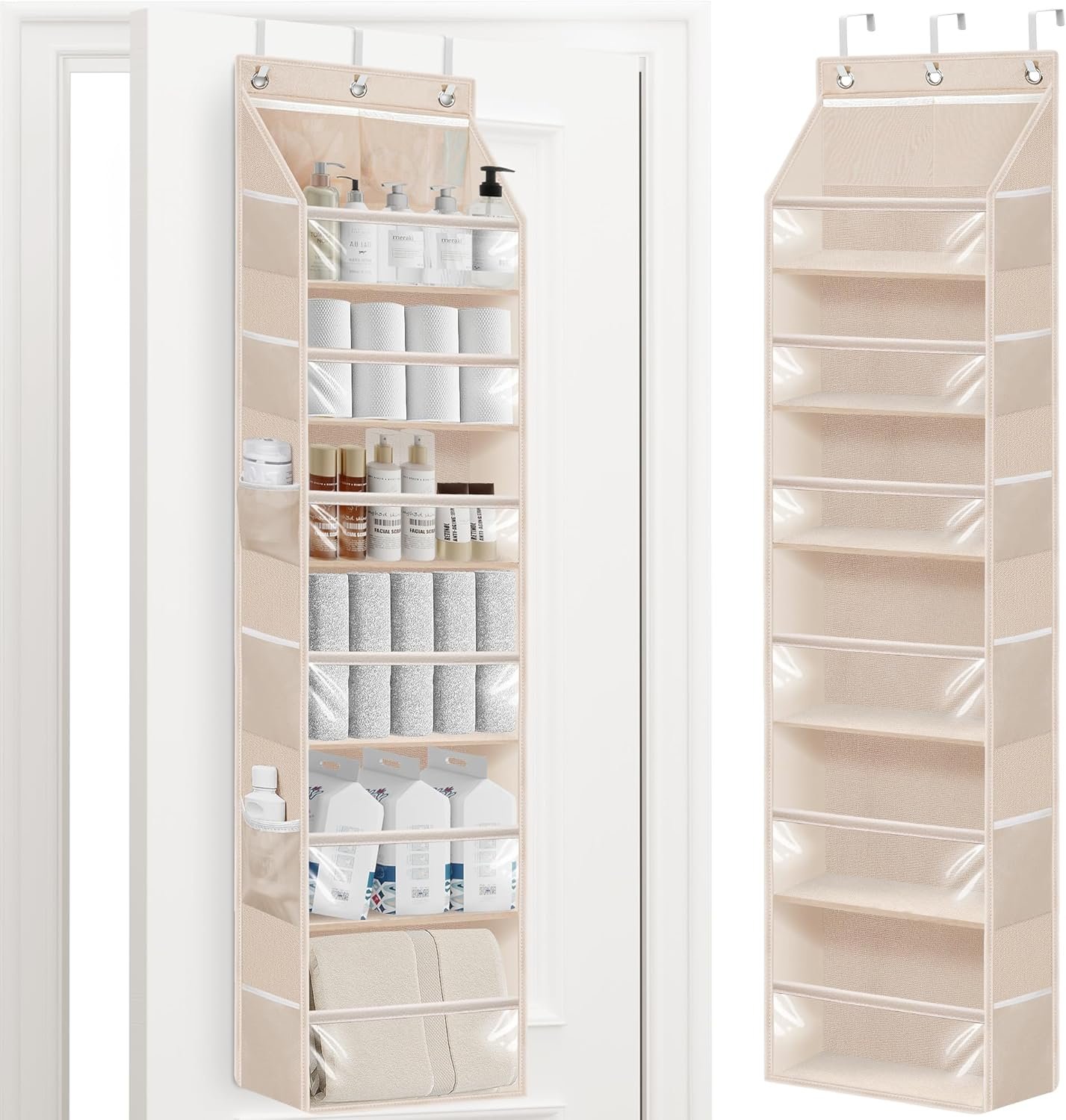 STORAGE MANIAC 5-Tier Deep Pocket Over Door Organizer for maximum dorm storage capacity