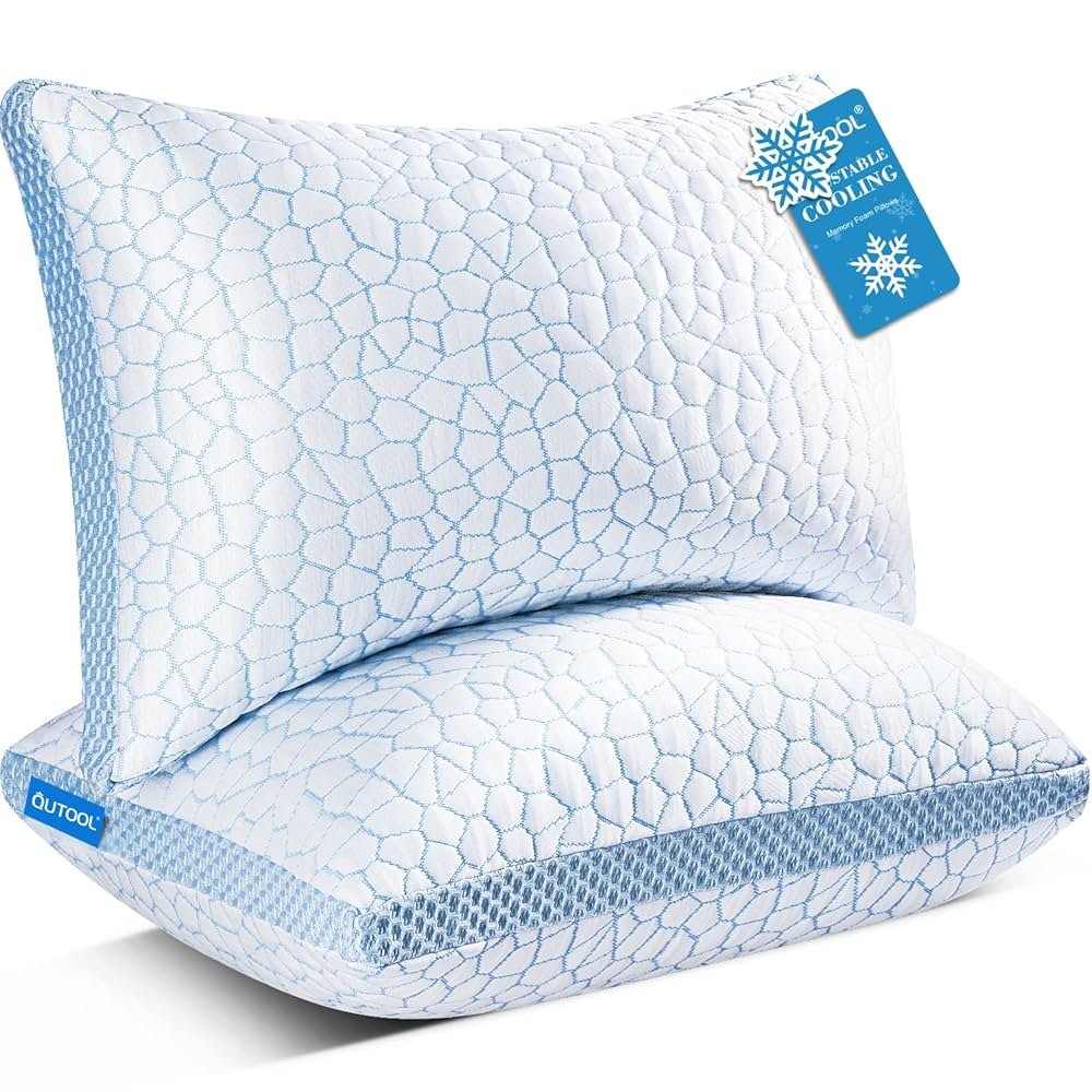 QUTOOL Cooling Pillows with gel memory foam for hot sleeping college students