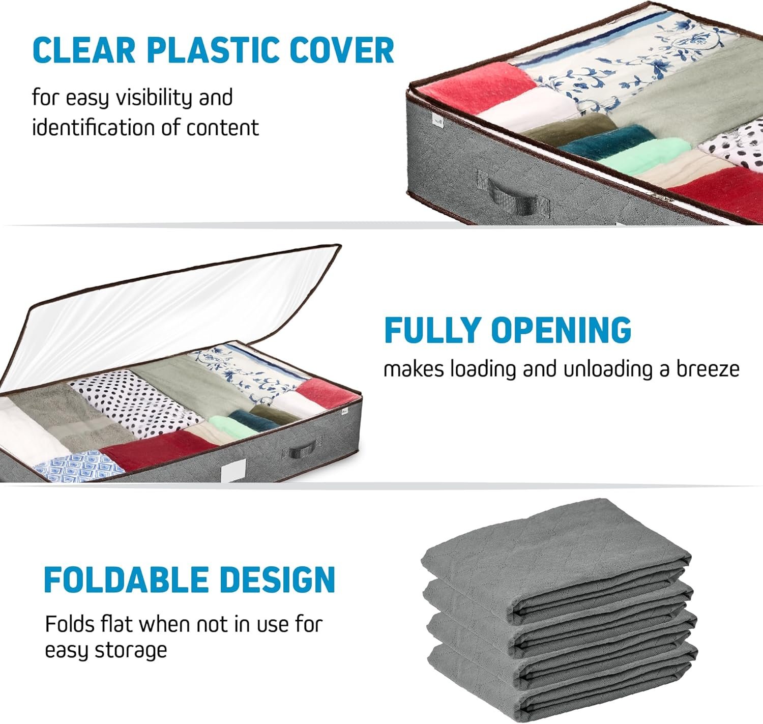 ZOBER storage bins stackable design