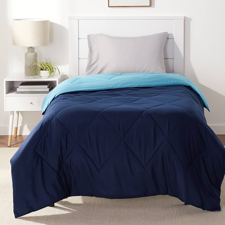 best twin xl comforter for dorm rooms from Amazon Basics