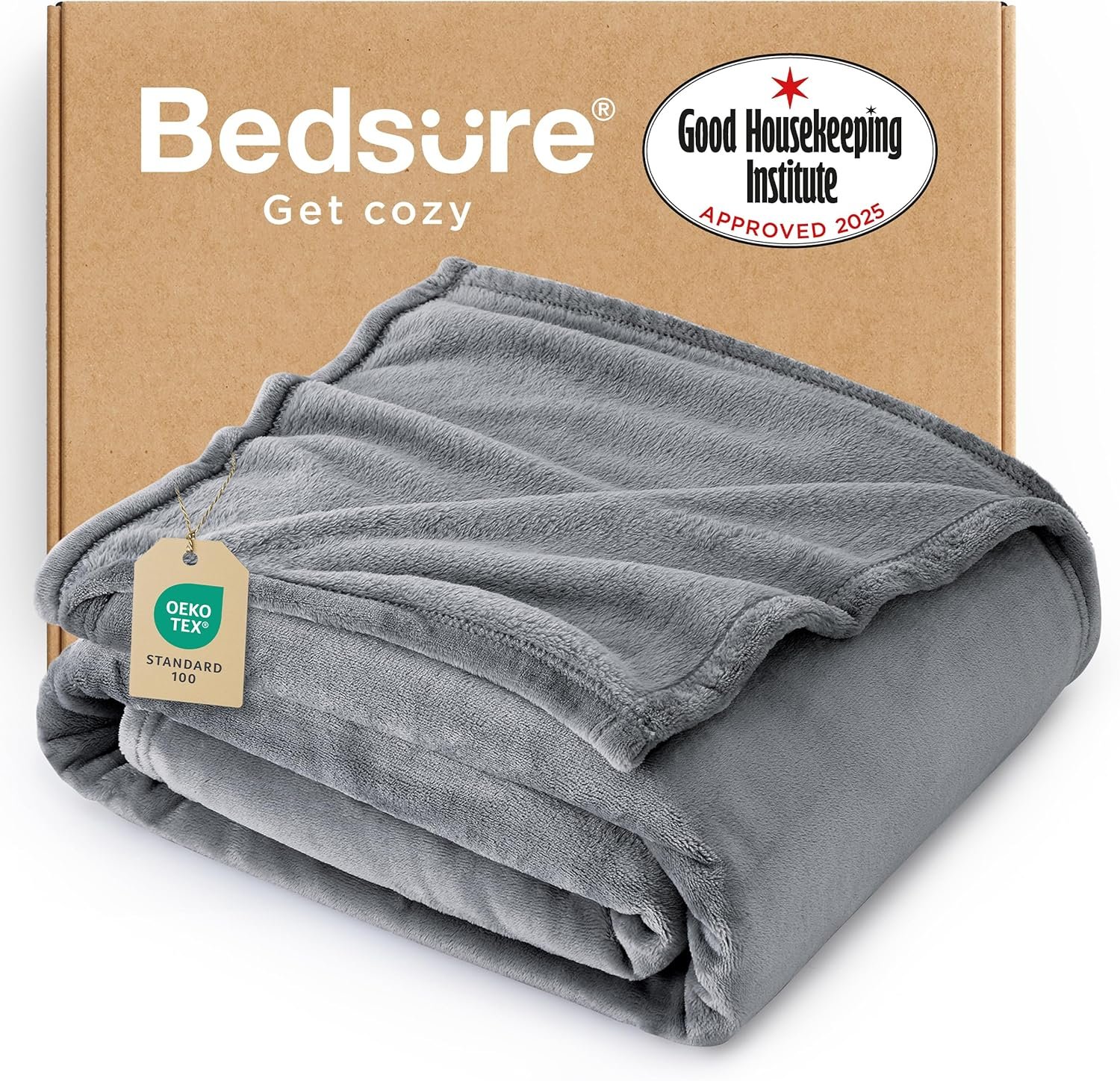 Best throw blanket for college dorm - Bedsure flannel fleece in navy blue showing premium microfiber texture