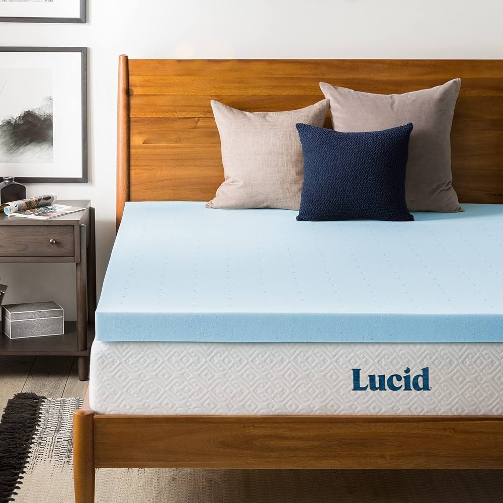 Lucid gel memory foam topper twin xl for college dorms
